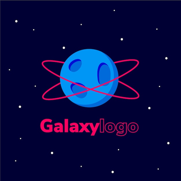 Vecteur gratuit modèle de logo galaxie plat