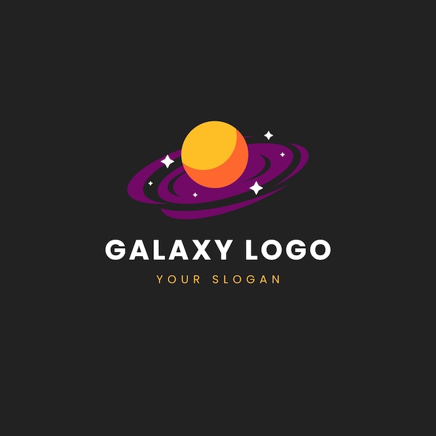 Vecteur gratuit modèle de logo galaxie plat