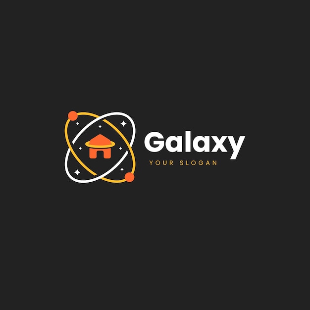 Modèle De Logo Galaxie Plat