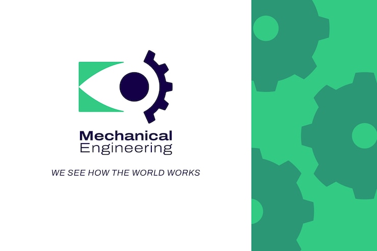 Vecteur gratuit modèle de logo de génie mécanique design plat