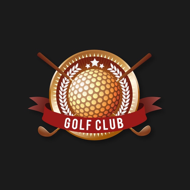 Modèle de logo de golf dégradé