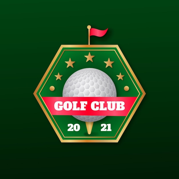Vecteur gratuit modèle de logo de golf dégradé