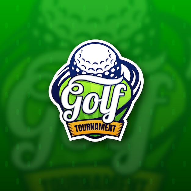 Modèle de logo de golf dégradé