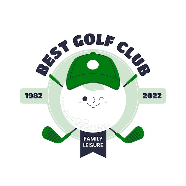 Modèle De Logo De Golf Design Plat