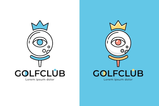 Vecteur gratuit modèle de logo de golf dessiné à la main