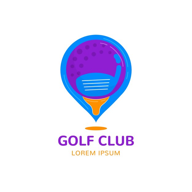 Modèle de logo de golf dessiné à la main