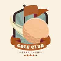 Vecteur gratuit modèle de logo de golf vintage détaillé