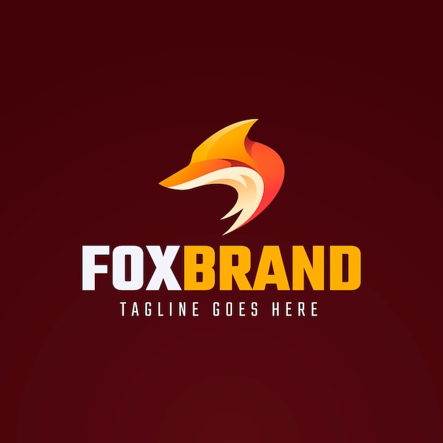 Modèle De Logo Gradient Fox