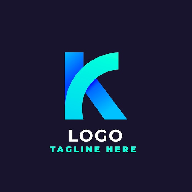 Vecteur gratuit le modèle de logo gradient k