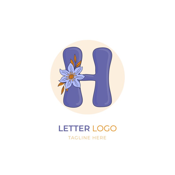 Vecteur gratuit modèle de logo h dessiné à la main