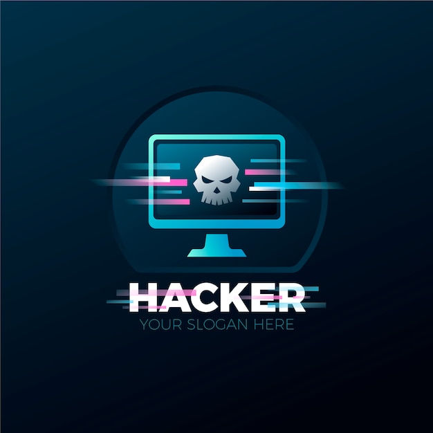 Modèle de logo de hacker de couleur dégradée