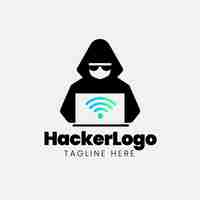 Vecteur gratuit modèle de logo de hacker créatif