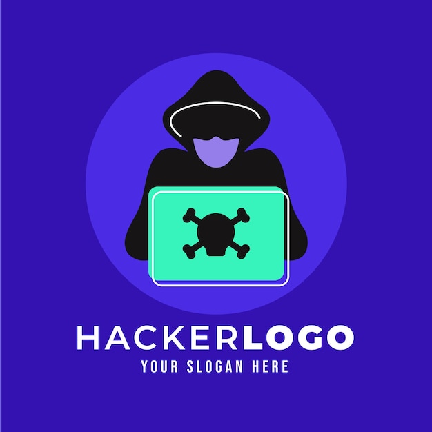 Vecteur gratuit modèle de logo de hacker créatif