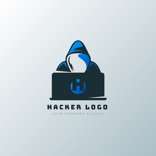 Vecteur gratuit modèle de logo de hacker créatif