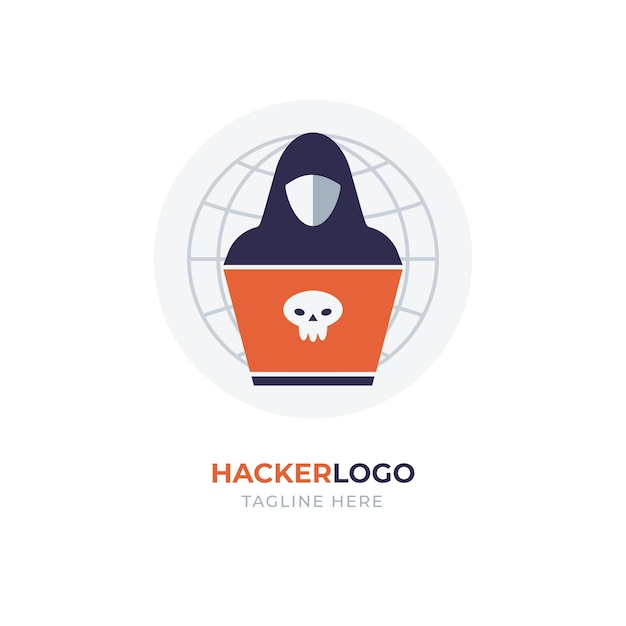 Modèle de logo de hacker créatif