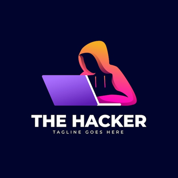 Modèle de logo de hacker créatif