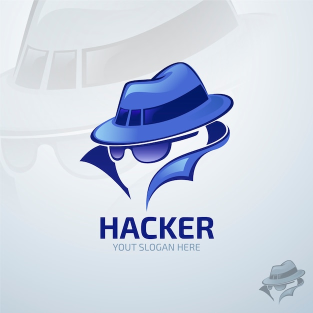 Vecteur gratuit modèle de logo de hacker créatif