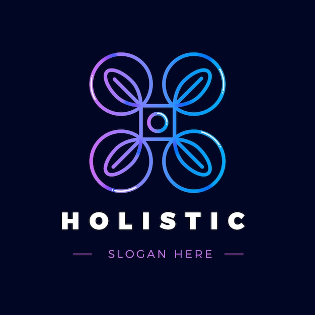 Vecteur gratuit modèle de logo holistique détaillé