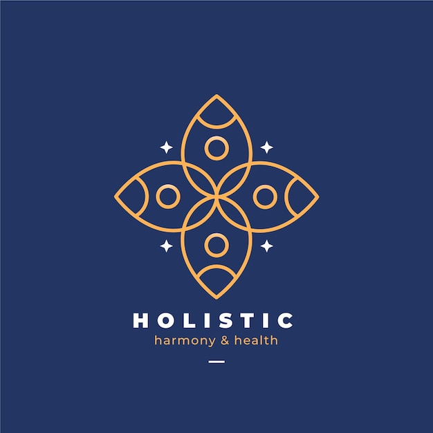 Vecteur gratuit modèle de logo holistique détaillé