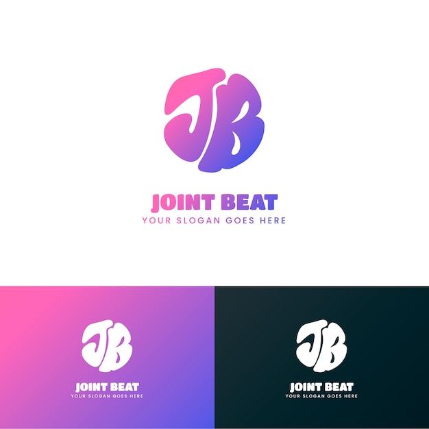 Vecteur gratuit le modèle de logo de jb en gradient