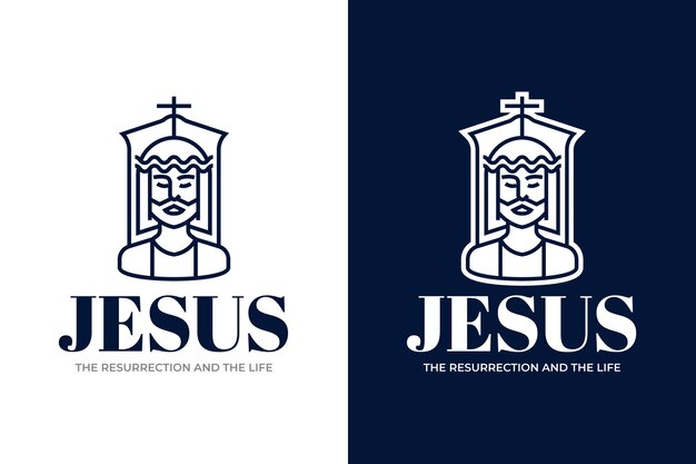 Modèle de logo de Jésus dessiné à la main