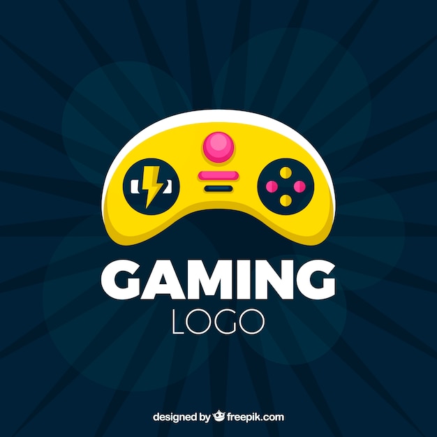 Vecteur gratuit modèle de logo de jeu vidéo avec joystick