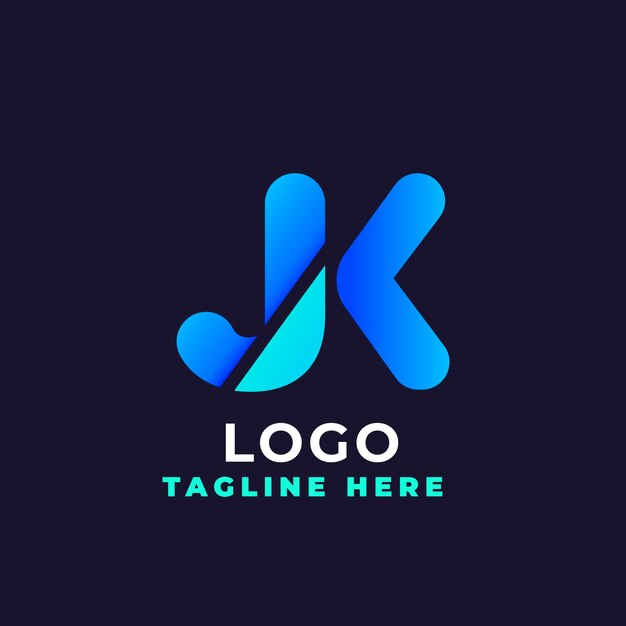 modèle de logo jk avec dégradé