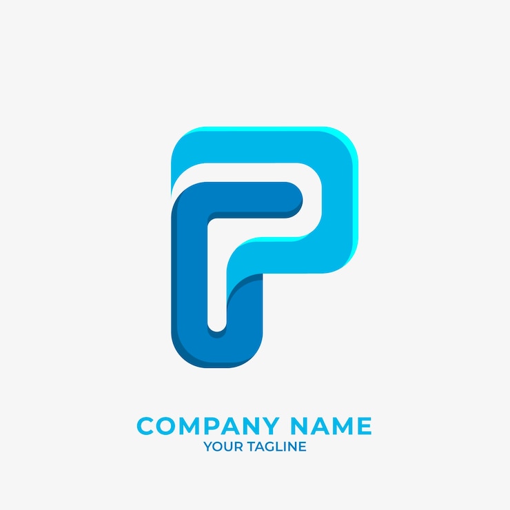 Vecteur gratuit modèle de logo lettre p design plat