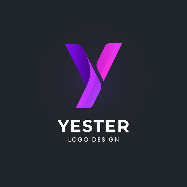 Vecteur gratuit modèle de logo de lettre y dégradé