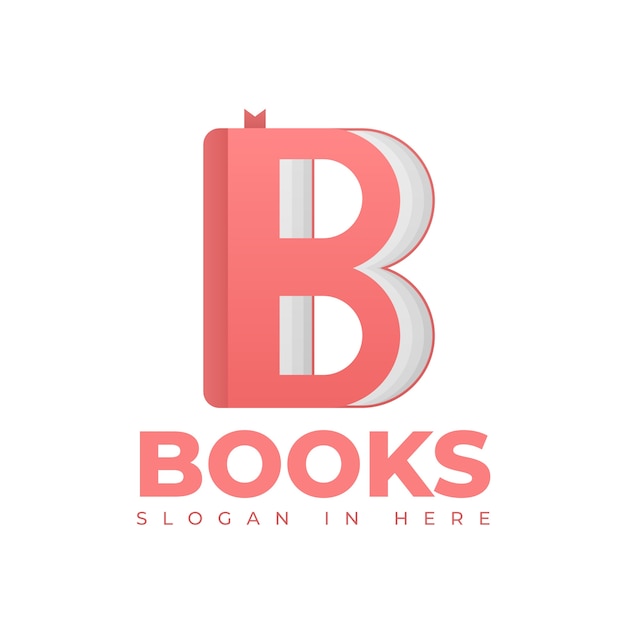 Modèle de logo de librairie dégradé