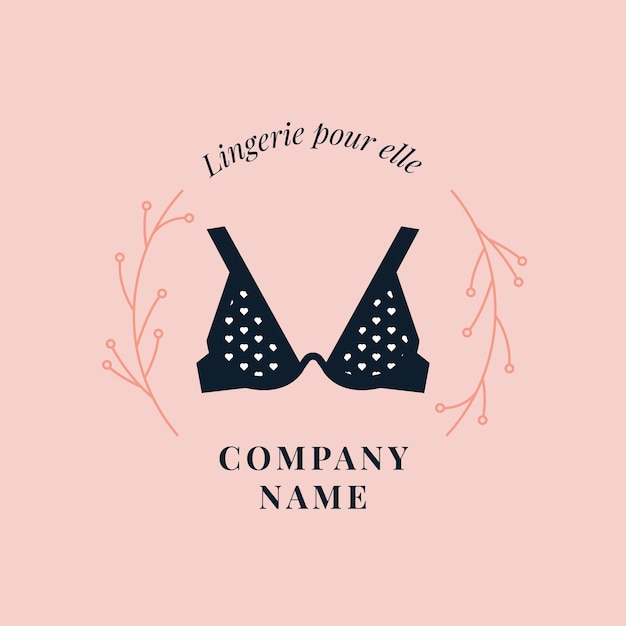 Modèle de logo de lingerie design plat