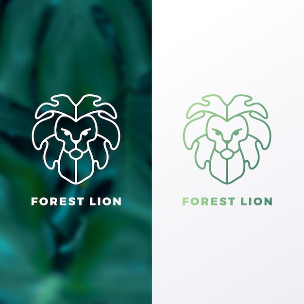 Modèle De Logo De Lion De Forêt