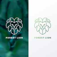 Vecteur gratuit modèle de logo de lion de forêt