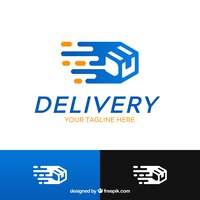 Vecteur gratuit modèle de logo de livraison bleu et noir