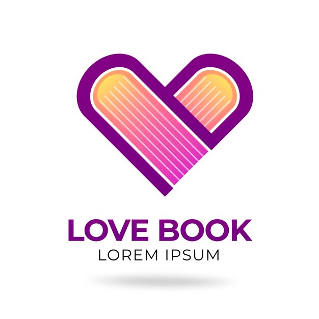 Modèle de logo de livre dégradé