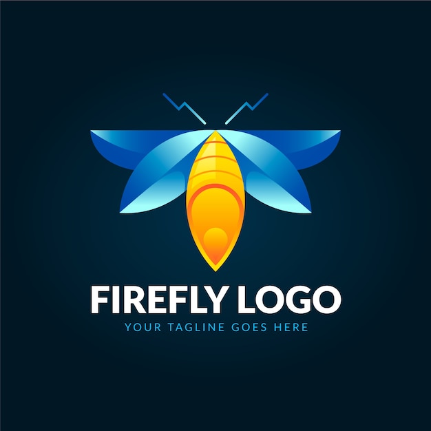 Vecteur gratuit modèle de logo de luciole créatif dégradé