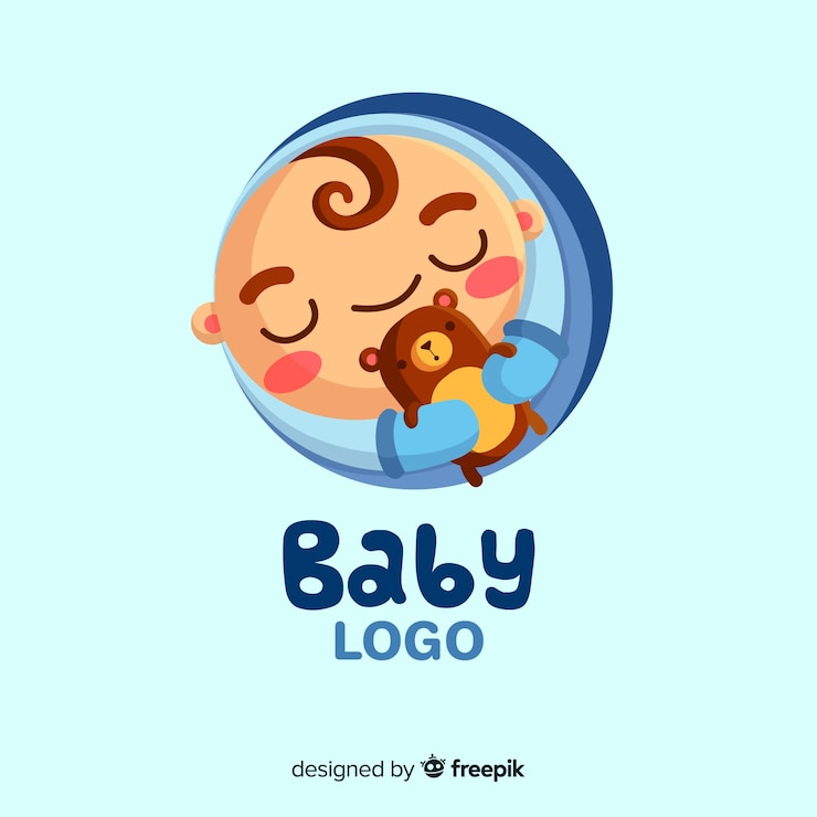 Vecteur gratuit modèle de logo magasin bébé charmant avec un style moderne