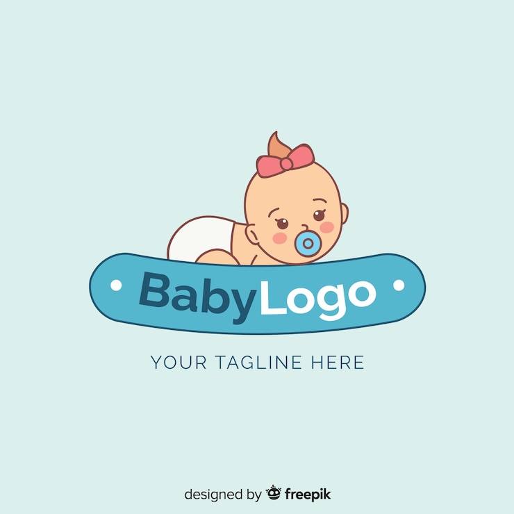 Vecteur gratuit modèle de logo magasin bébé charmant avec un style moderne