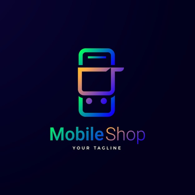 Modèle De Logo De Magasin Mobile Dégradé