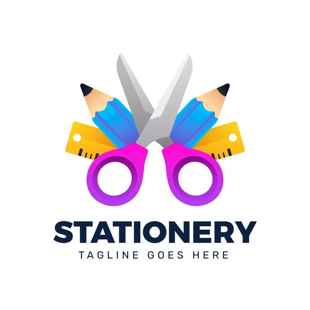 Modèle de logo de magasin de papeterie