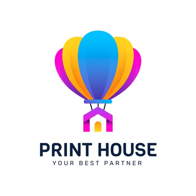 Modèle de logo de maison d'impression