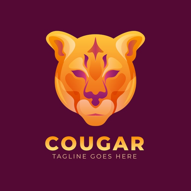 Vecteur gratuit modèle de logo de marque cougar