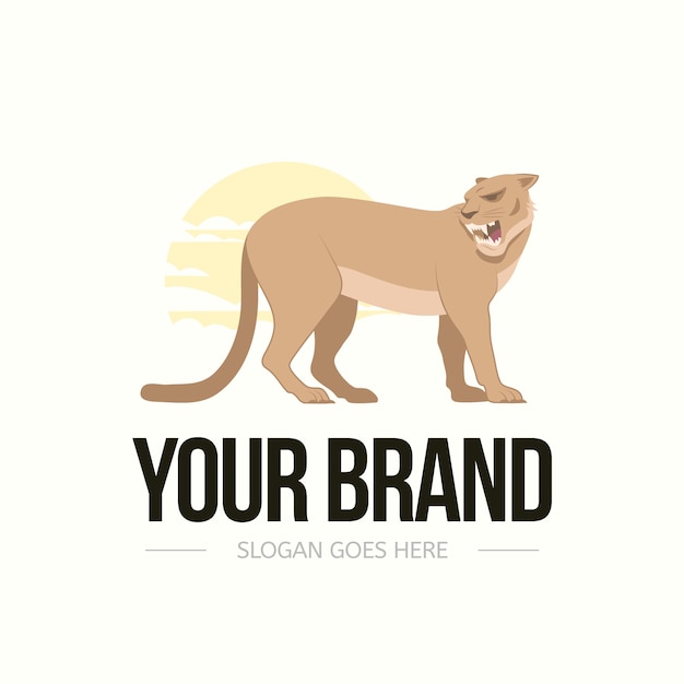 Modèle de logo de marque Cougar