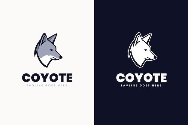 Vecteur gratuit modèle de logo de marque coyote