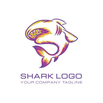 Modèle de logo de marque de requin