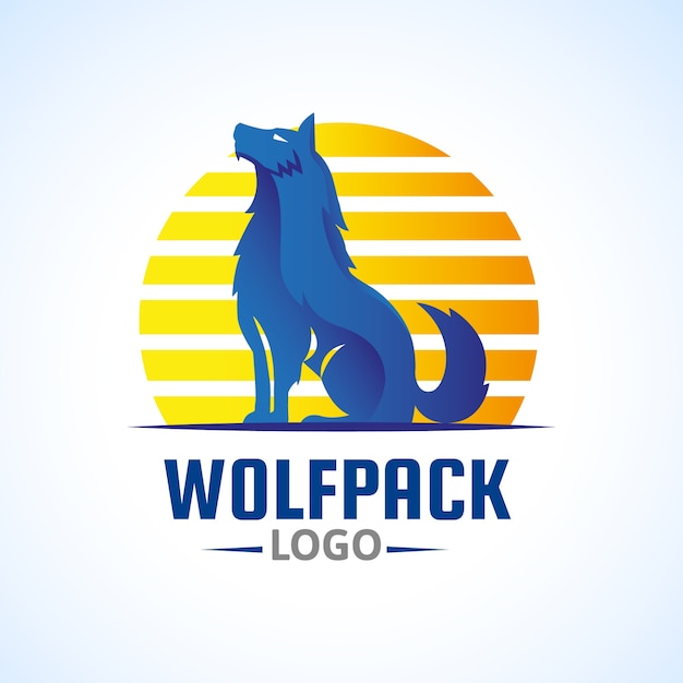 Vecteur gratuit modèle de logo de marque wolfpack