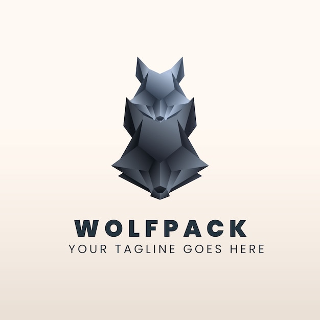 Vecteur gratuit modèle de logo de marque wolfpack