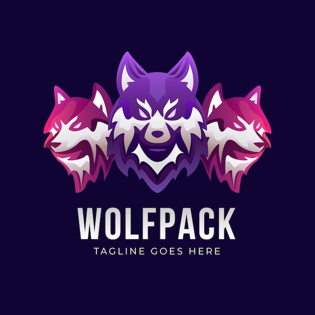Modèle de logo de marque Wolfpack