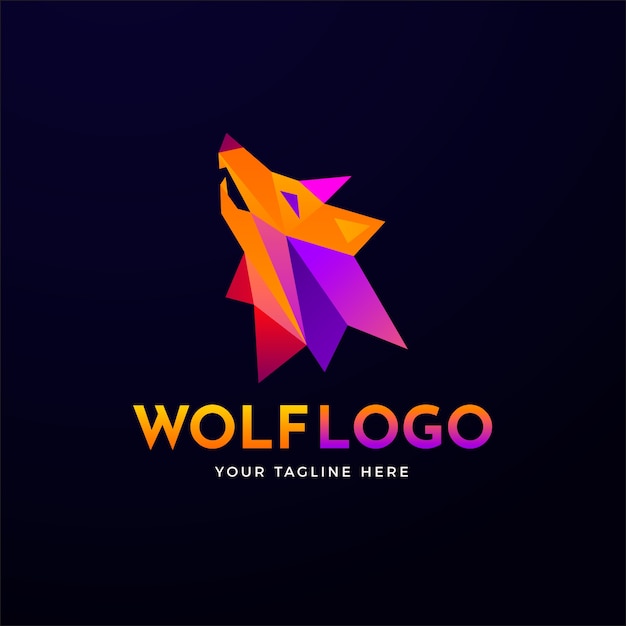 Vecteur gratuit modèle de logo de marque wolfpack