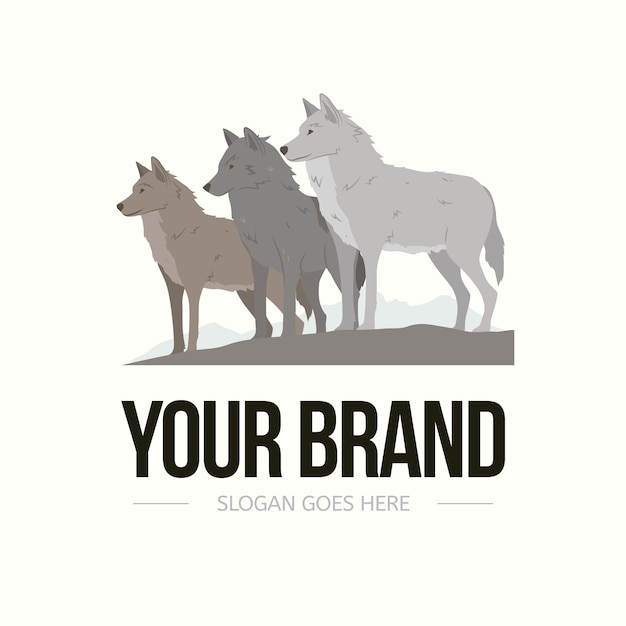 Modèle de logo de marque Wolfpack